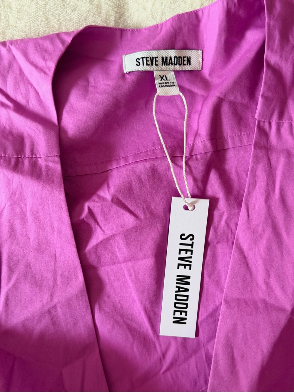 Steve Madden Women’s Magenta Sleeveless Tiered Mini Dress Size XL NWT - Picture 5 of 6